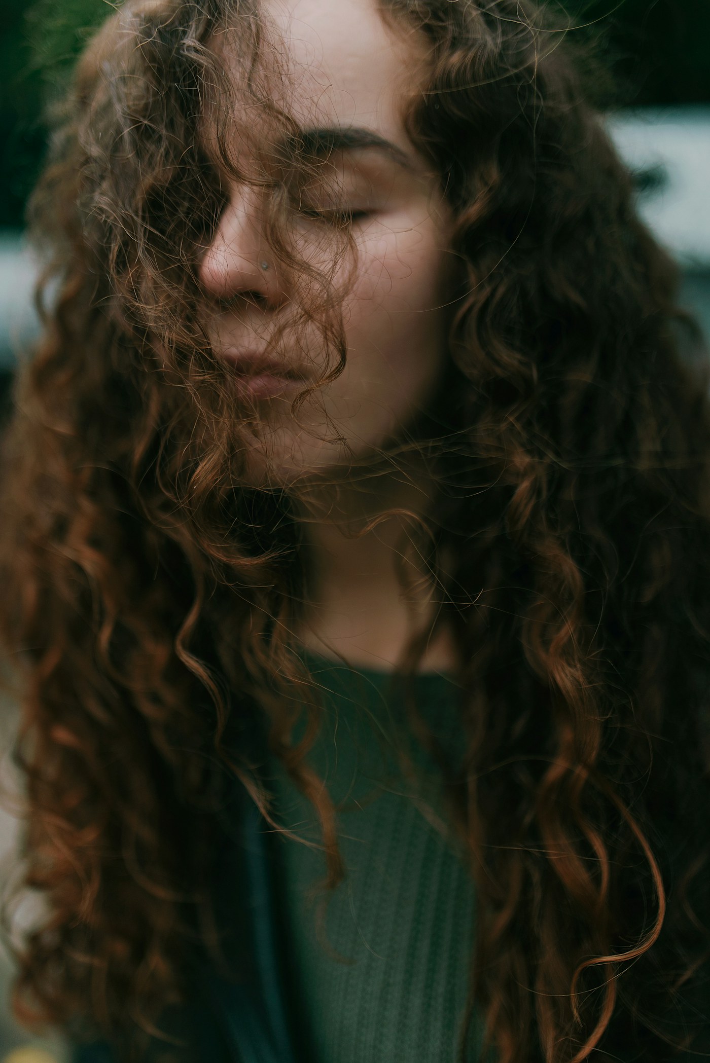 Healthy, shiny curly hair